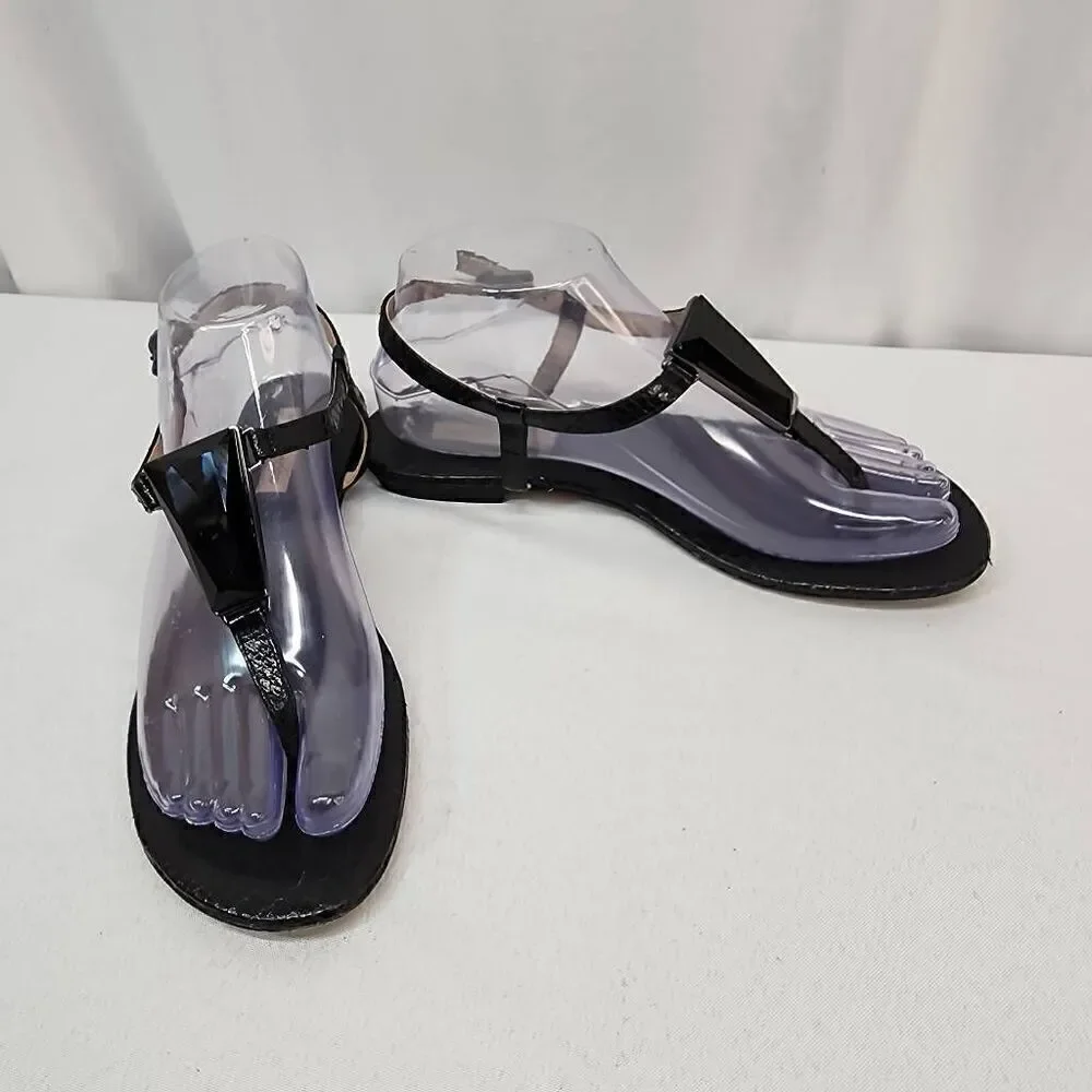 Michael Kors Collection Size 6.5 EU 37 Hanne Snakeskin Sandal Black